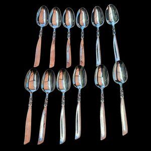 Set Of 12 Oneida South Seas Community Silver Plate Teaspoons Spoons Flatware MCM
